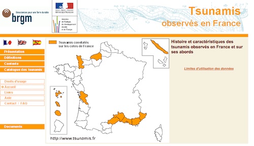 Capture écrand du site BRGM 